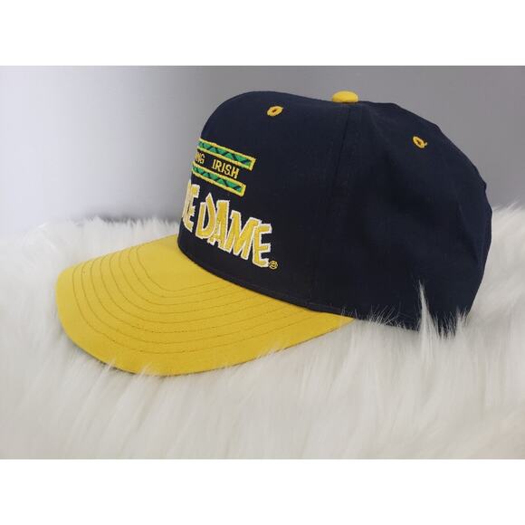 Vintage 90s Spellout Notre Dame Snapback Cap Hat Fighting Irish‎ Embroidered - Picture 4 of 9